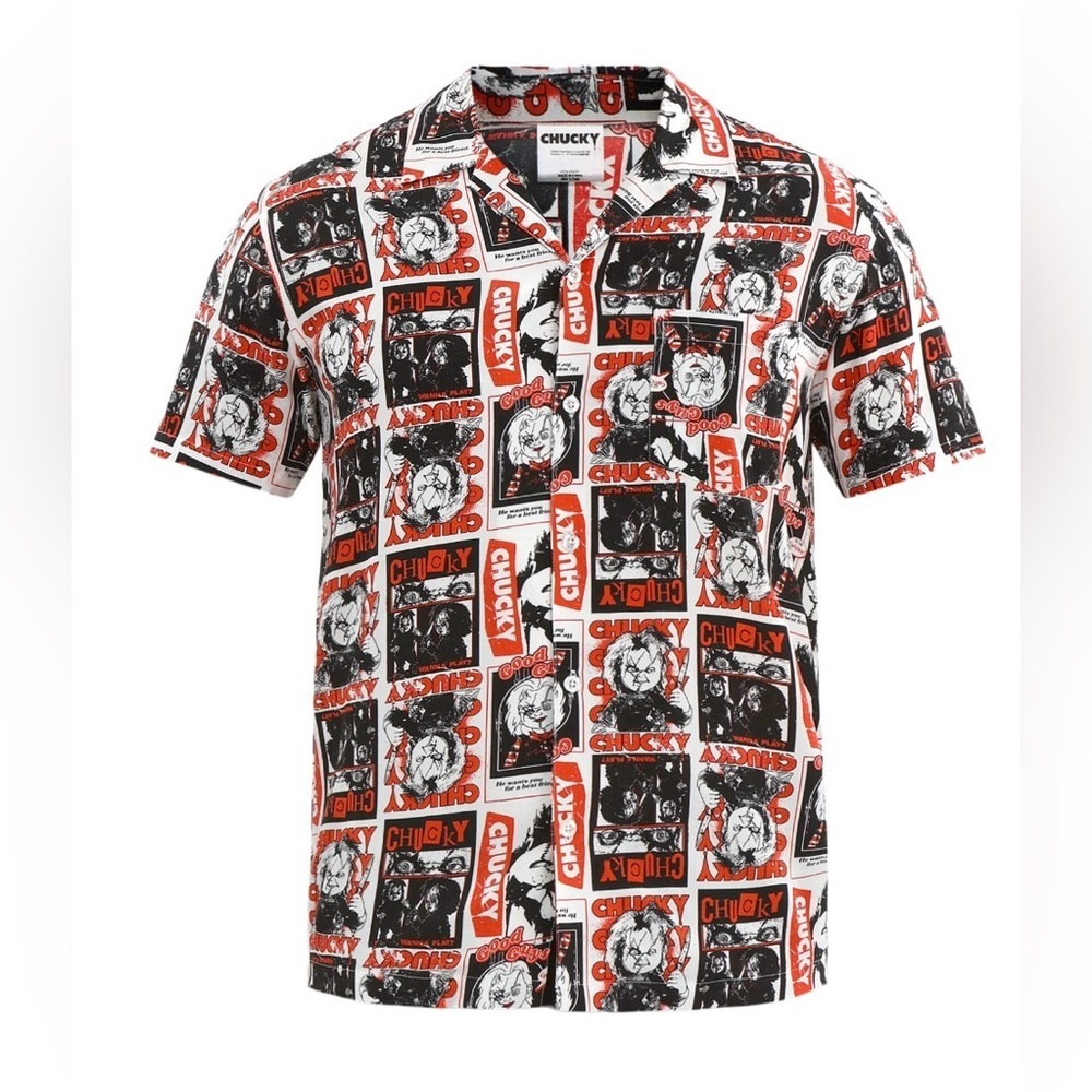 Chucky Graphic Button Shirt with Short Sleeves